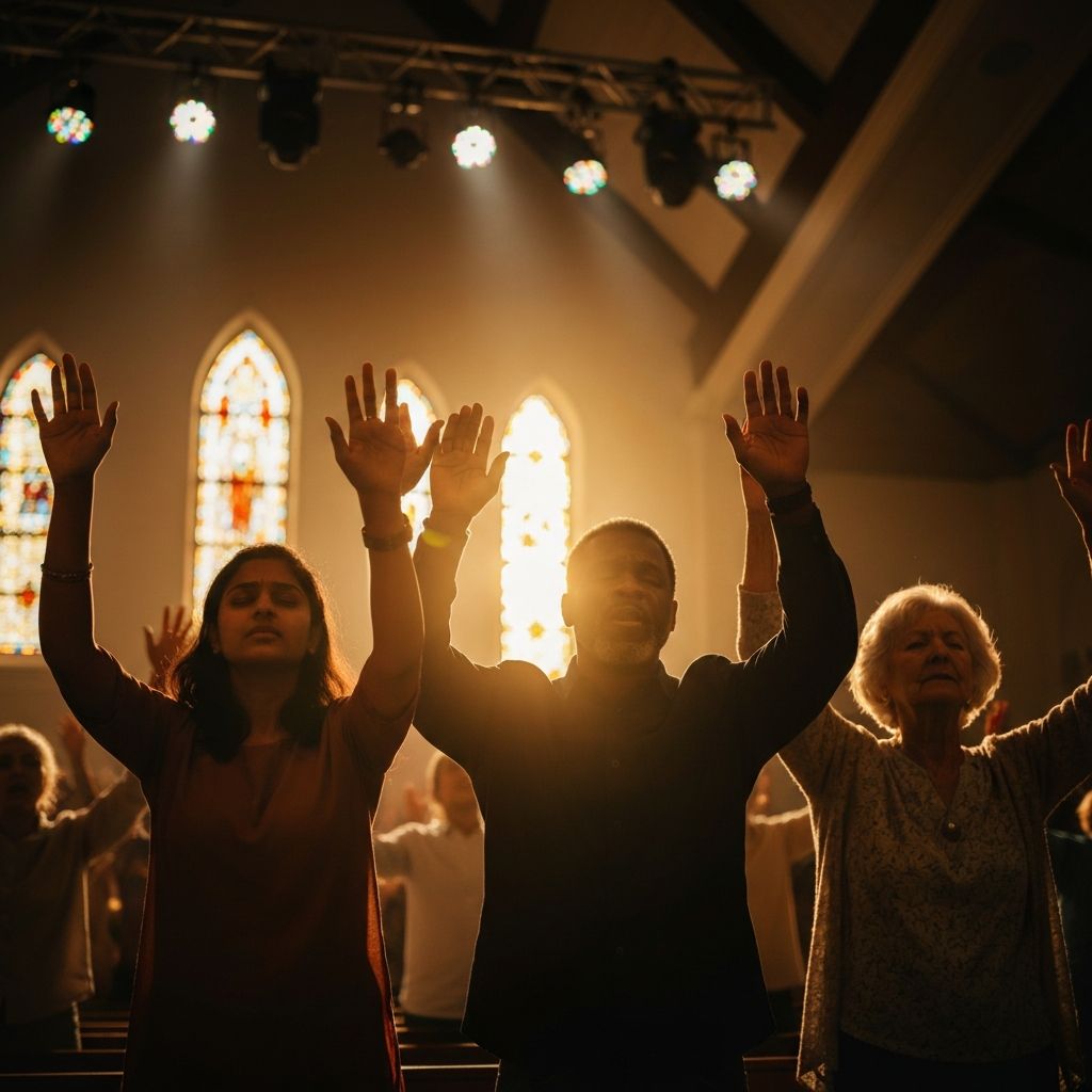 Hands raised in worship